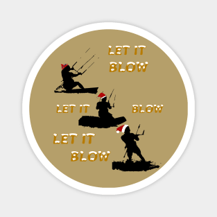 Festive Christmas Seasonal Holiday Kitesurfing 2 Magnet